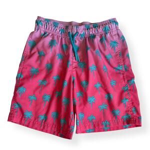 Cat & Jack Pink Palm Tree Tropical Swim Shorts